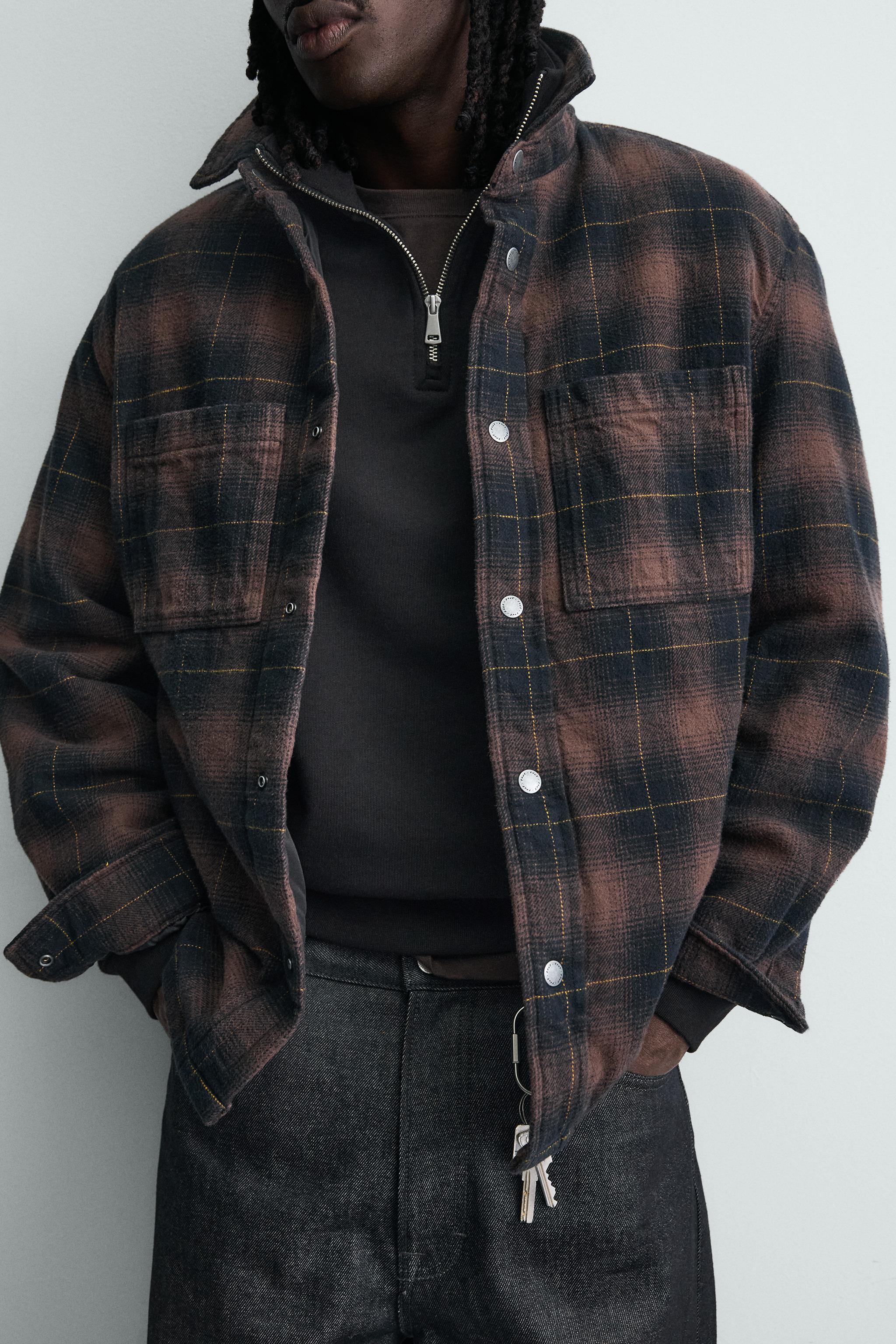 PLAID PADDED OVERSHIRT